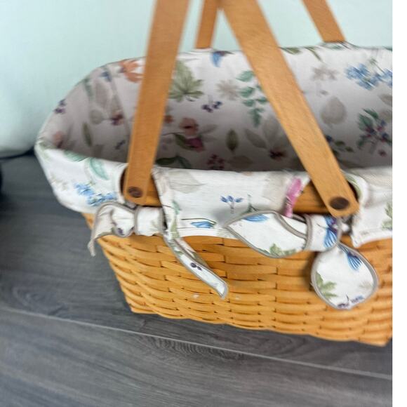 Longaberger Large Rectangle Swing Handled Basket Signed 2000 Botanical Fields - Picture 2 of 10